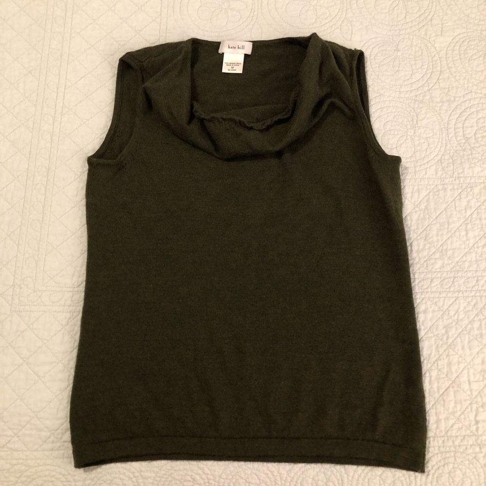 Kate Hill sleeveless merino wool top. Size medium. - Picture 1 of 5